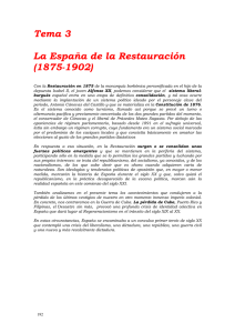 Tema 3 La España de la Restauración
