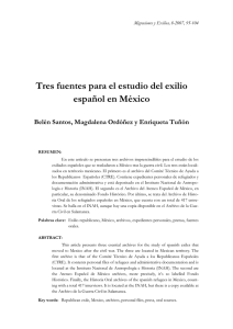 Tres fuentes para el estudio del exilio español en México