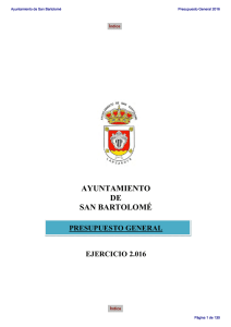 presupuesto general municipal para el ejercicio 2016