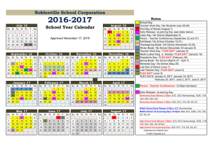 Noblesville School Corporation School Year Calendar