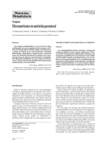 Micronutrientes en nutrición parenteral