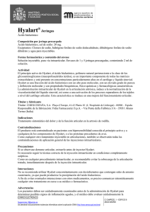 prospecto hyalart jeringas - Agencia Española de Medicamentos y