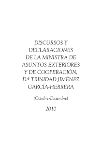 Discursos Sra. Trinidad Jiménez. Año 2010