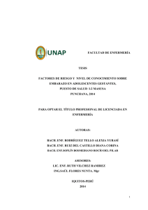 facultad de enfermería tesis factores de riesgo y nivel