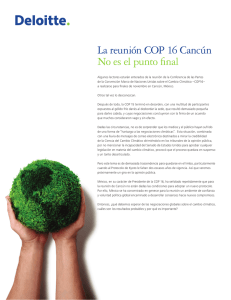 La reunión COP 16 Cancún No es el punto final