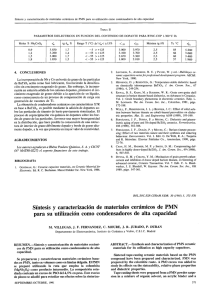 Síntesis y caracterización de materiales cerámicos de PMN para su
