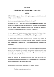 ANEXO II INFORMACIÓN SOBRE EL RD 681/2003 ATEX