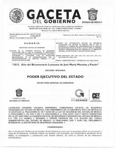 PODER EJECUTIVO DEL ESTADO - Gobierno del Estado de México