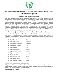 XII Reunión de la Comisión de Asuntos Económicos, Deuda Social