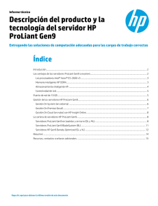 Descripción del producto y la tecnología del servidor HP ProLiant