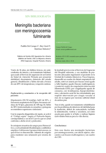Meningitis bacteriana con meningococemia fulminante