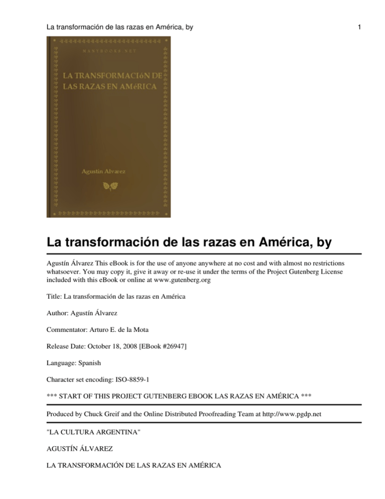 La Transformaci N De Las Razas En Am Rica