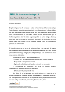 TITULO: Cancer de Laringe