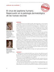 El virus del papiloma humano. Repercusión en