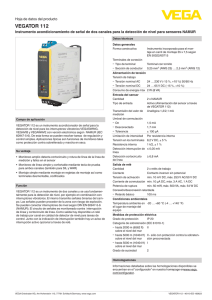Data sheet - VEGATOR 112 - Instrumento acondicionamiento de