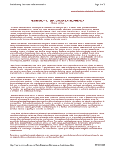 FEMINISMO Y LITERATURA EN LATINOAMÉRICA Page 1 of 5