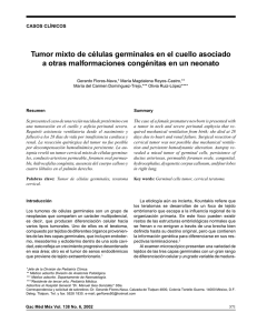 Tumor mixto de células germinales en el cuello asociado a otras