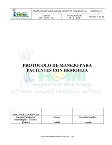 protocolo de manejo para pacientes con hemoflia
