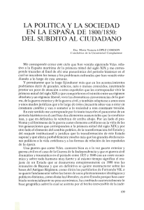 La política y la sociedad en la España de 1800