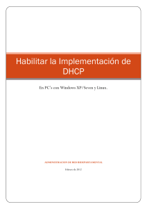 Habilitar la Implementación de DHCP