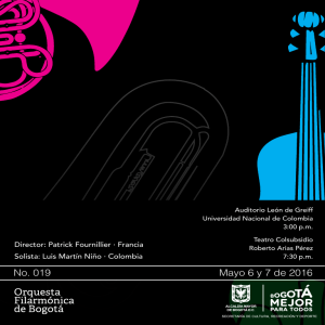 No. 019 Mayo 6 y 7 de 2016 - Orquesta Filarmónica de Bogotá