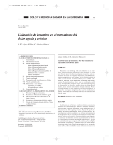 Utilización de ketamina en el tratamiento del dolor agudo y crónico