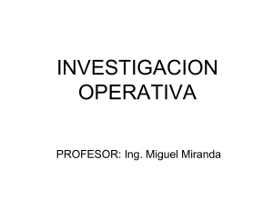 Introducción a la Investigación Operativa