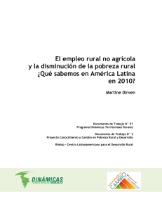 El empleo rural no agrícola y la disminución de la pobreza rural
