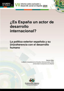 Es España un actor de desarrollo internacional?: La política exterior