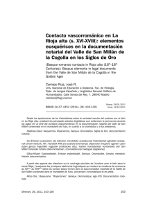 Contacto vascorrománico en LaRioja alta (s. XVI