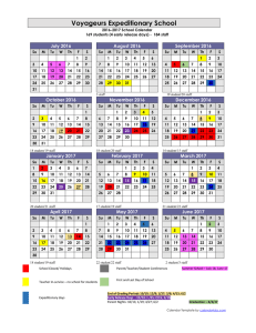 School Calendar - Voyageurs Expeditionary School