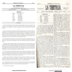Periódico La Tertulia, Edición N° 57, Masaya abril 5 de 1879