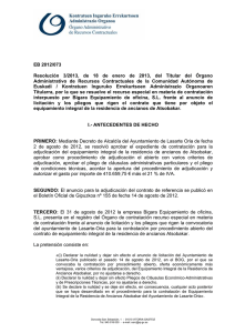 EB 2012/073 Resolución 3/2013, de 18 de enero de 2013