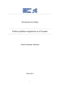 Politicas publicas migratorias en el Ecuador