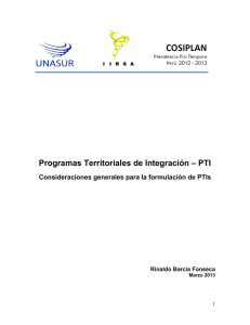 Programas Territoriales de Integración – PTI