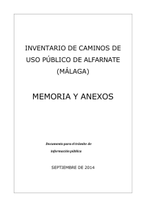 memoria de proyecto - Ayuntamiento de Alfarnate