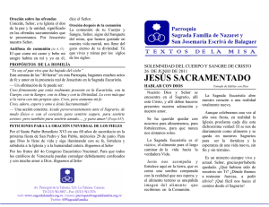 jesús sacramentado - Sagradafamilia.org.ve