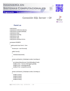 Conexión SQL Server – C#