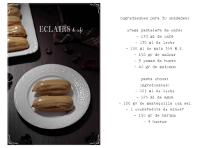 Ingredientes para 30 unidades: crema pastelera de café: