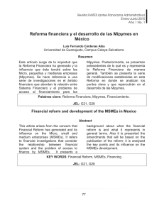 Reforma financiera y el desarrollo de las Mipymes en México