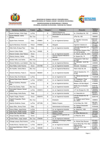 Página 1 MINISTERIO DE TRABAJO, EMPLEO Y PREVISIÓN