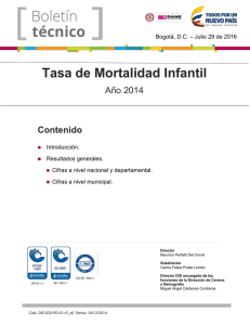 Boletín Técnico Tasa de Mortalidad Infantil 2014