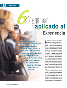 6 sigma aplicado al sector servicios. experiencia en un call