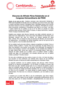 Discurso de Alfredo Pérez Rubalcaba
