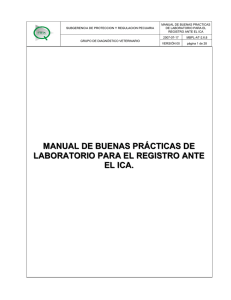 manual de buenas prácticas de laboratorio para el registro ante el ica.