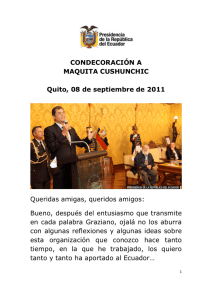 maquita cushunchi - Presidencia de la República del Ecuador