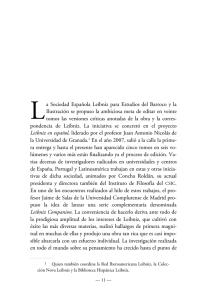 a Sociedad Española Leibniz para Estudios del Barroco y la