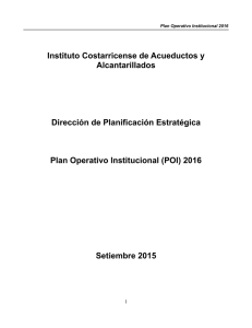 Plan Anual Operativo 2016 - Instituto Costarricense de Acueductos y