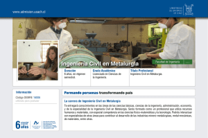 Ingeniería Civil en Metalurgia - Admisión Universidad de Santiago