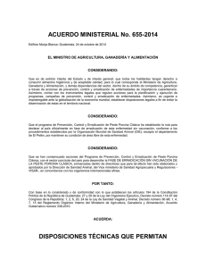 ACUERDO MINISTERIAL No. 655-2014 DISPOSICIONES